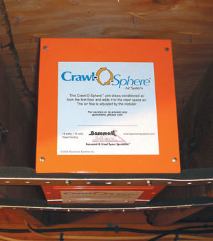 A ventilation fan installed for a crawl space in Presque Isle