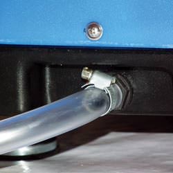 A self-draining crawl space dehumidifier connected to a sump pump system in Saco