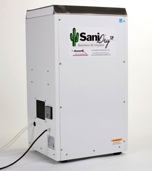 A Energy Efficient basement dehumidifier installed in a finished basement in Gardiner