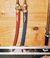 FloodChek washer hoses installed on a washer in Houlton