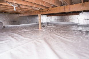 A complete crawl space vapor barrier in Waterville installed by our contractors