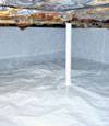 A sealed crawl space in Waterville with a vapor barrier