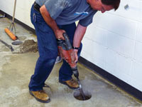Coring the concrete of a concrete slab floor in Scarborough