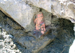 Failed concrete underpinning meant to repair a foundation issue in Windham.