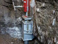 Foundation repair contractors lifting a structure in Bangor.