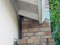 A chimney leaning away from the home on a Ellsworth foundation
