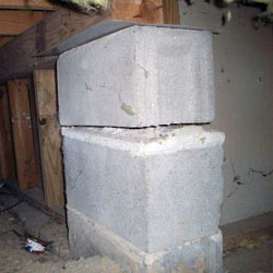 Collapsing crawl space support pillars Kennebunk