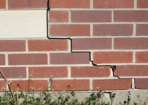a foundation wall crack on a Kennebunk home.