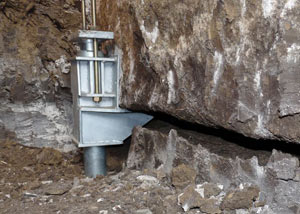 A properly installed foundation push pier system in Bangor repaired by our foundation contractors.