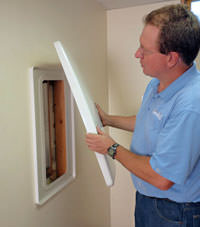 wall anchor covers installed in a foundation repair for a Bath home.