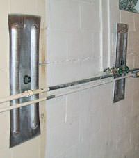 A foundation wall anchor system used to repair a basement wall in Ellsworth