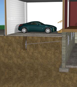 Graphic depiction of a street creep repair in a Falmouth home