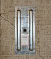 A fully exposed wall anchor plate installed along a Exeter foundation wall