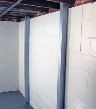 A PowerBrace™ i-beam foundation wall repair system in Portland