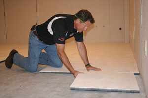 Insulated basement subfloor installation in Bangor