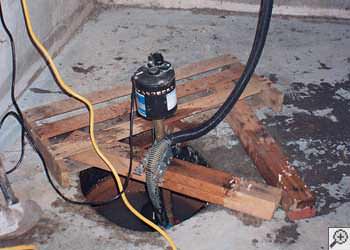 A Sanford sump pump system that failed and lead to a basement flood.