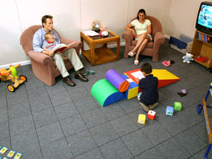 Waterproof basement flooring installed in a family room in South Portland, Maine