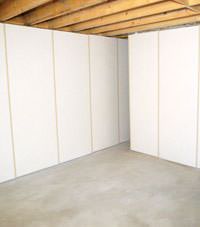 Unfinished basement insulated wall covering in Biddeford, Maine