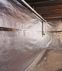 Radiant heat barrier and vapor barrier for finished basement walls in Biddeford, Maine